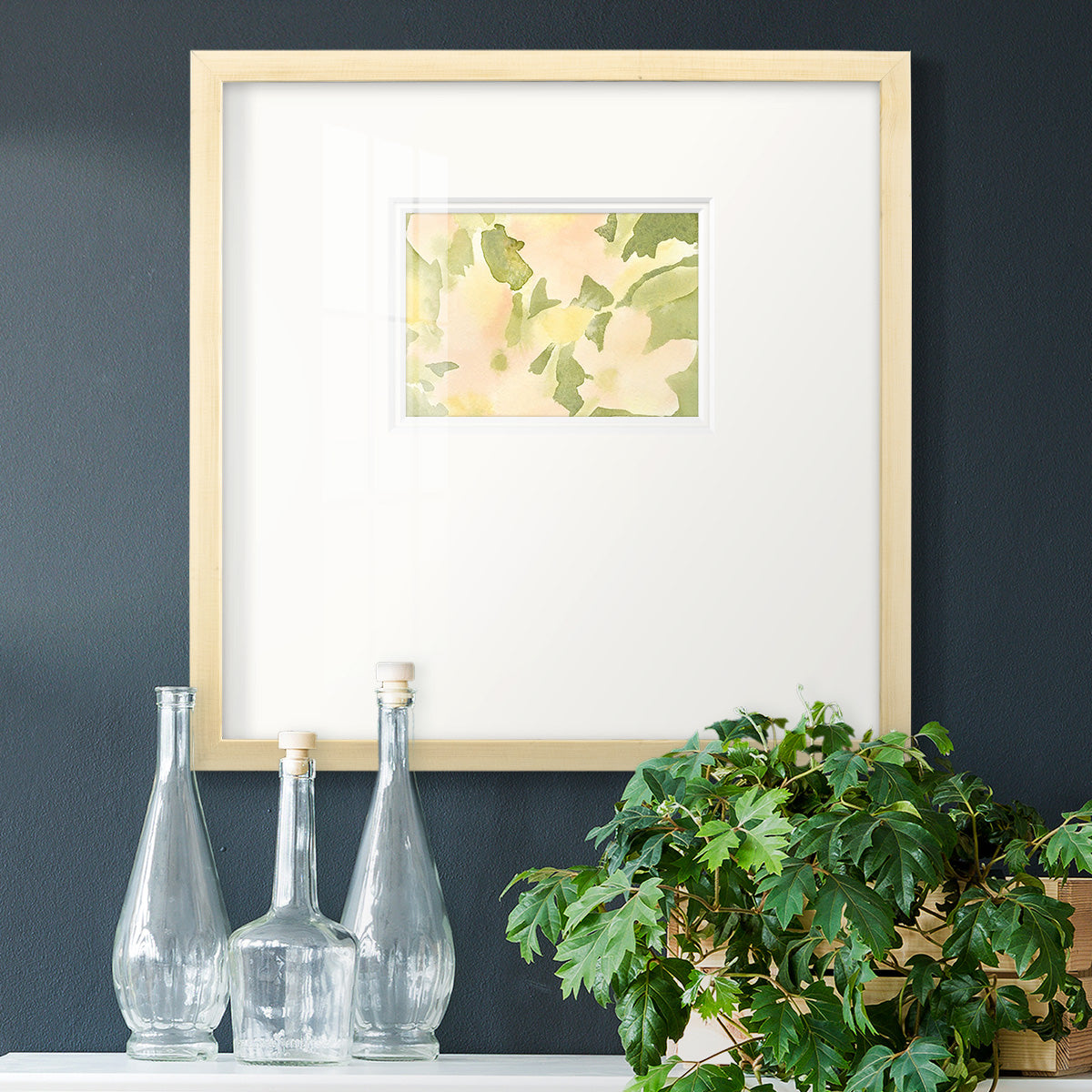 Verdant Floral Abstract I Premium Framed Print Double Matboard