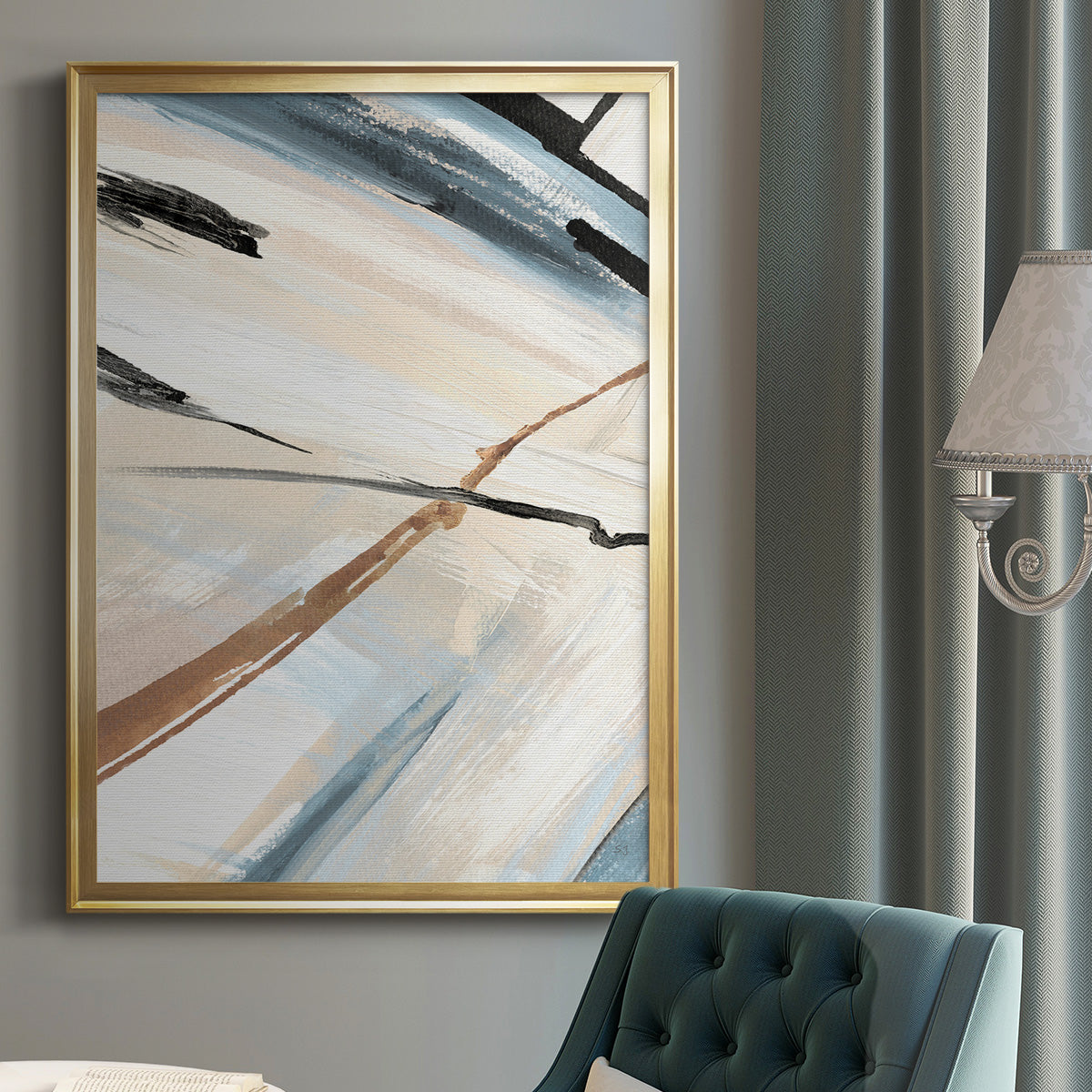 Dancing Wind Revisit II - Modern Framed Canvas Print