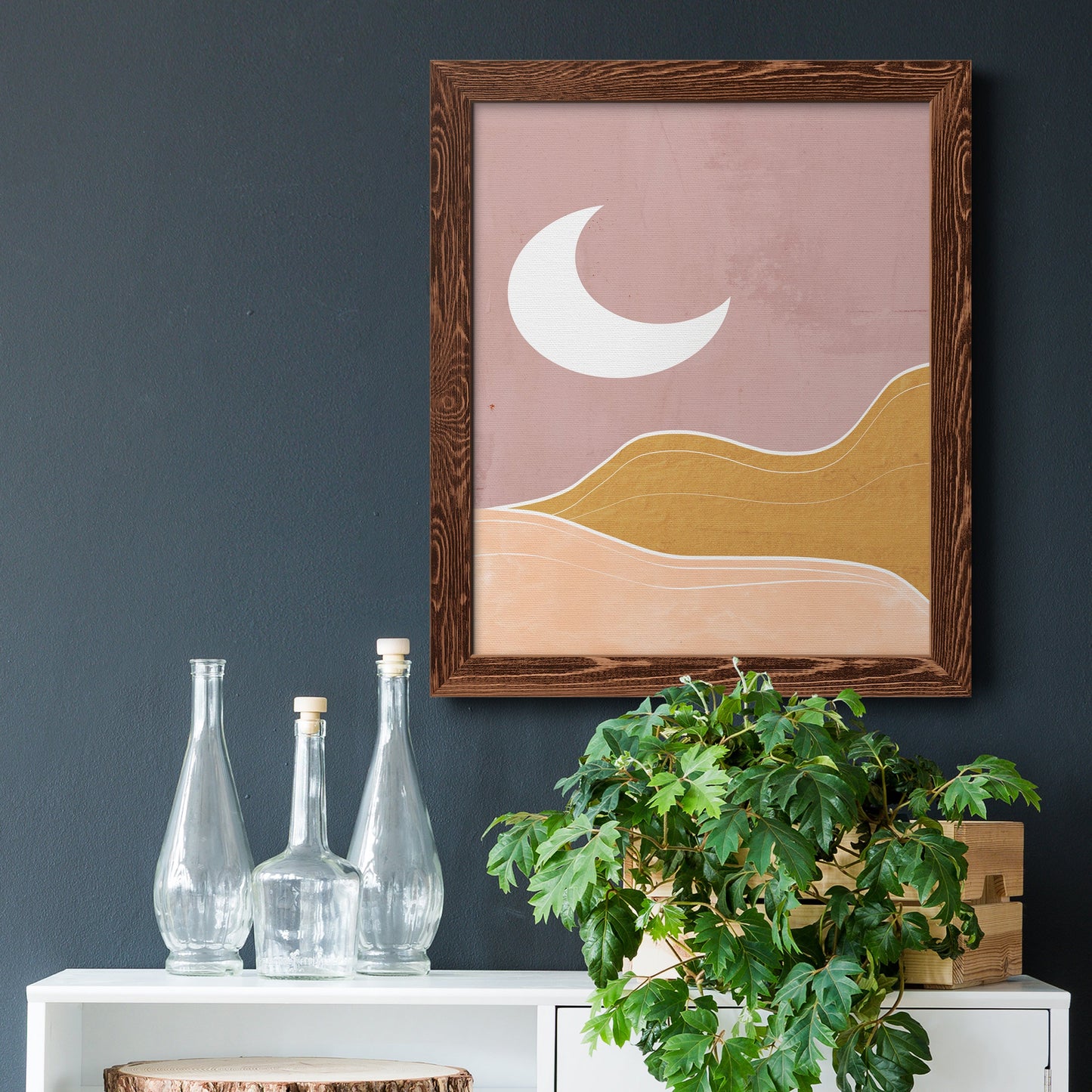 Sedona Moon - Barnwood Framed Canvas Print
