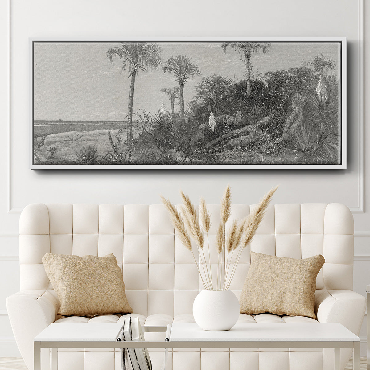 On the Coast of Florida - Floater Framed Canvas Print