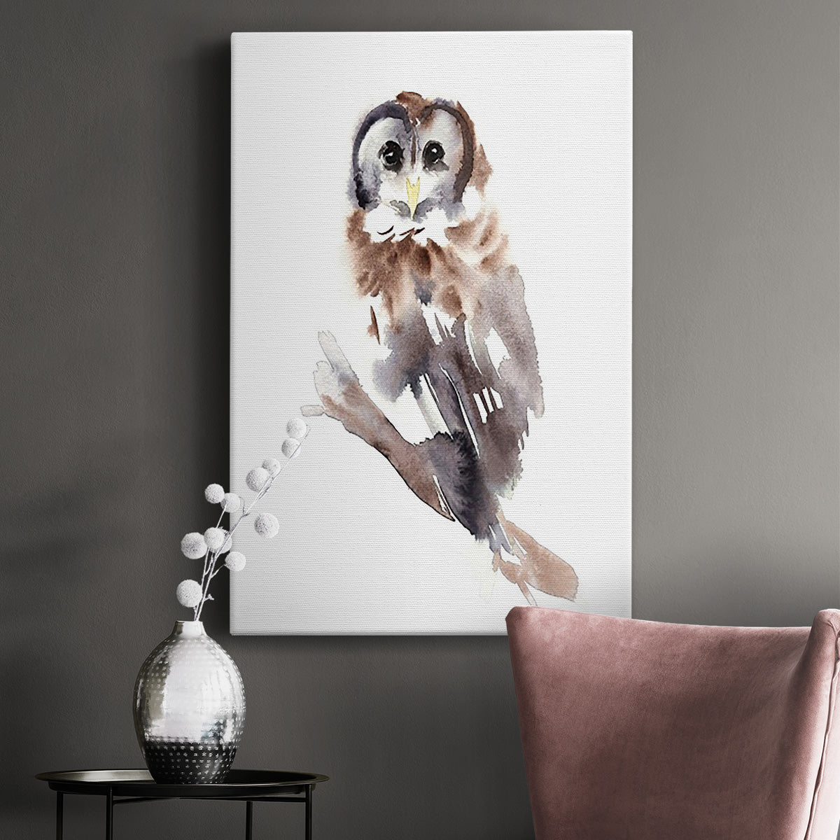 Barred Owl Impressions II Premium Gallery Wrapped Canvas - Ready to Hang