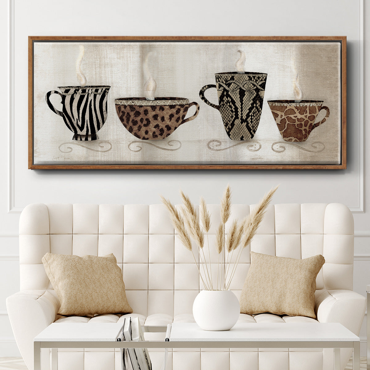 Coffee Skins I - Floater Framed Canvas Print