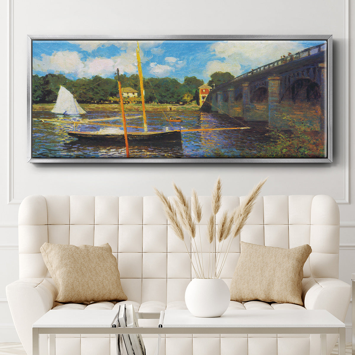 The Road Bridge, Argenteuil - Floater Framed Canvas Print