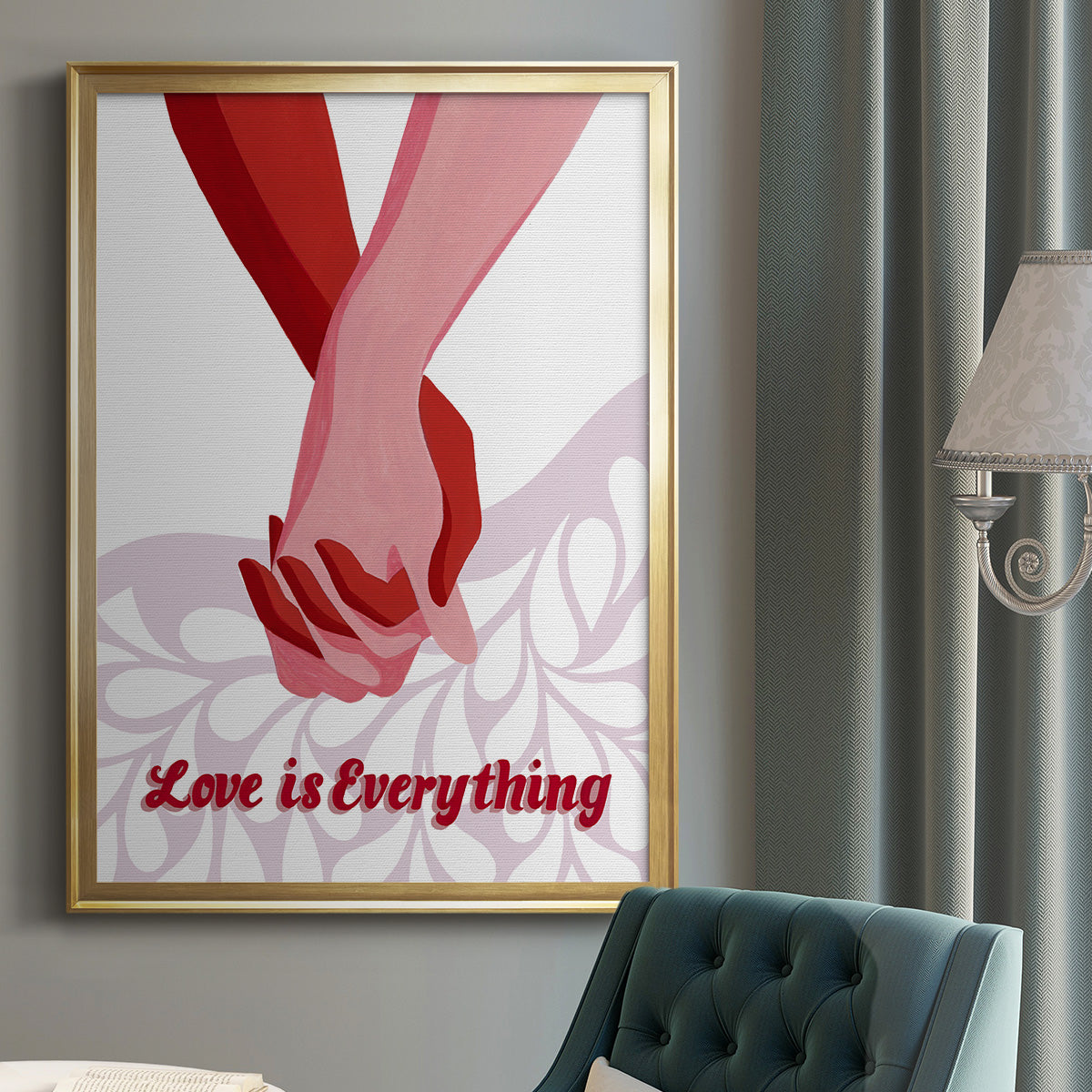 Groovy Love I - Modern Framed Canvas Print