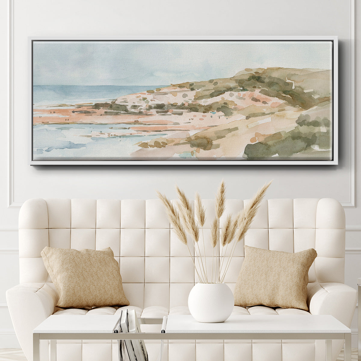 Neutral Seaside II - Floater Framed Canvas Print