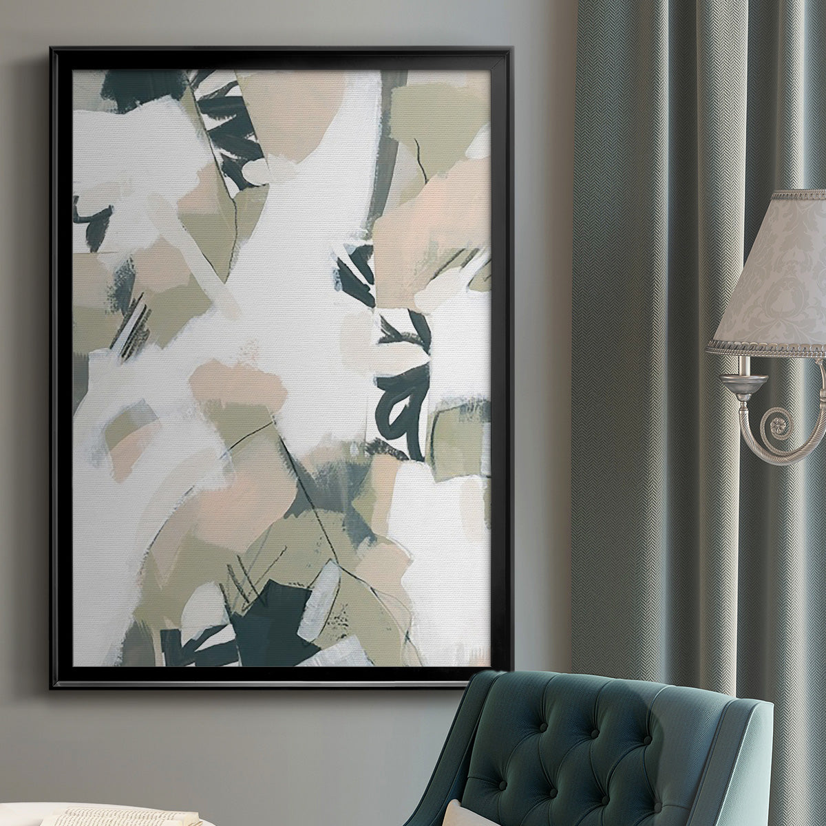 Sumi Storm II - Modern Framed Canvas Print