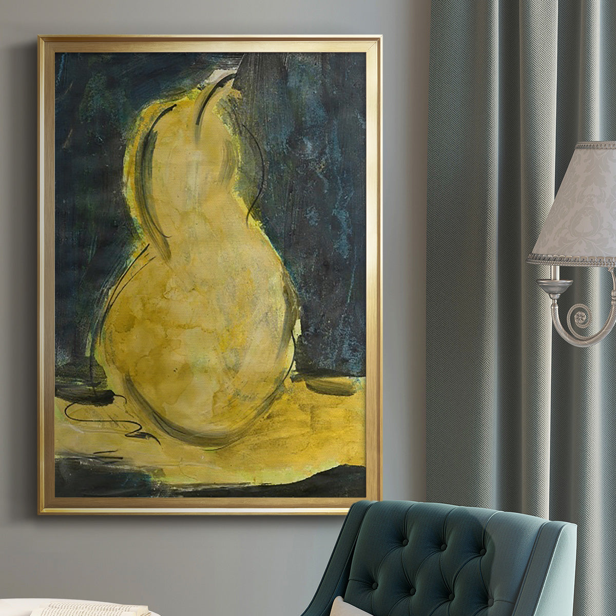 Urban Pear II - Modern Framed Canvas Print