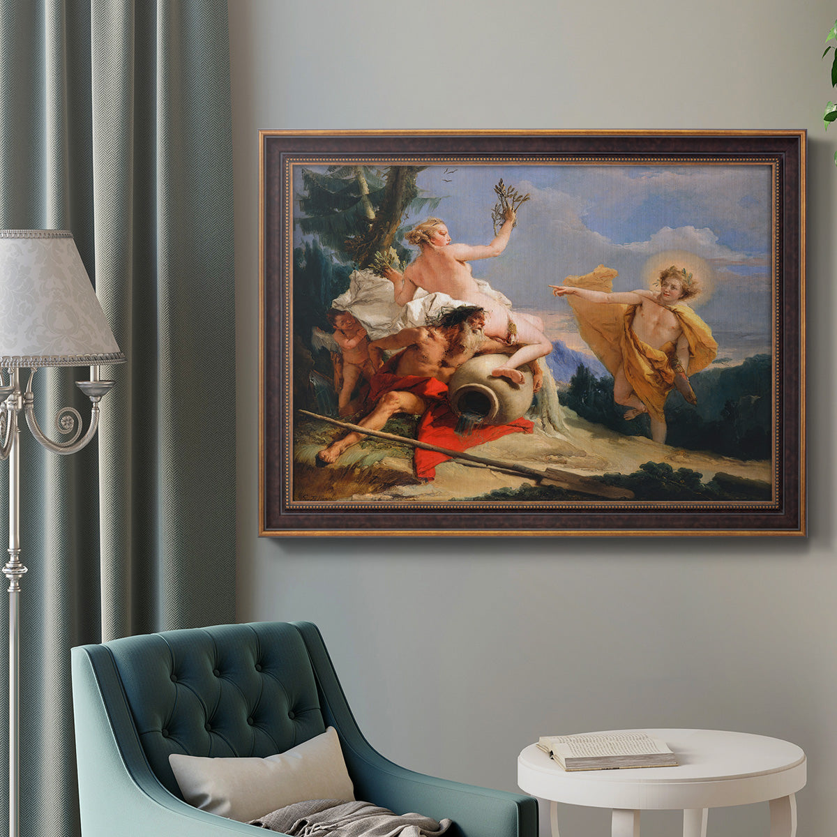 Apollo Pursuing Daphne - Ornate Framed Canvas Print