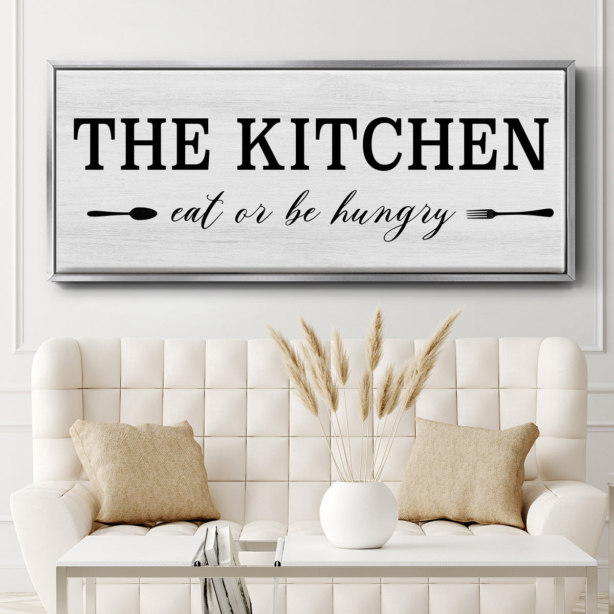Eat Or Be Hungry - Floater Framed Canvas Print