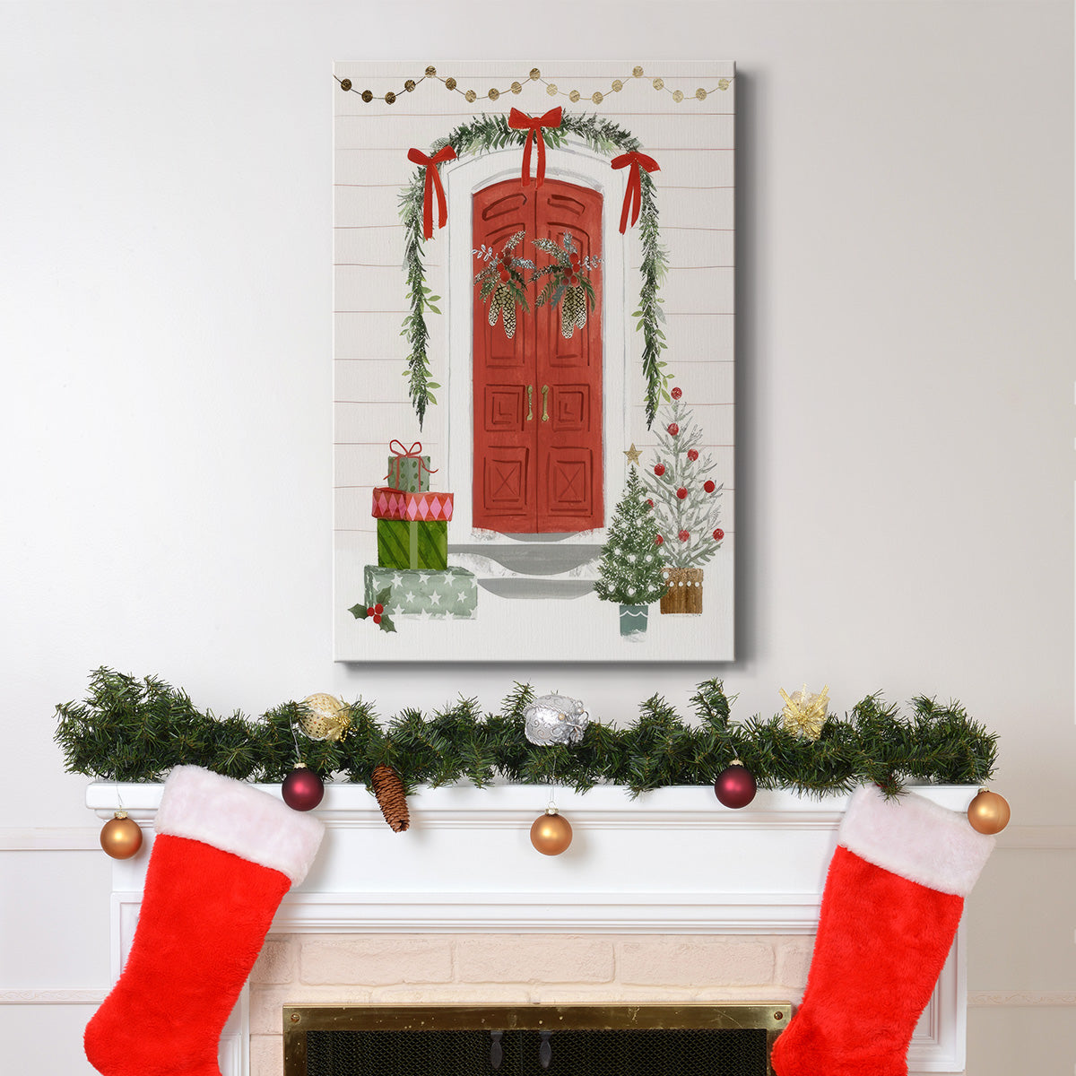 Festive Front Door II - Gallery Wrapped Canvas