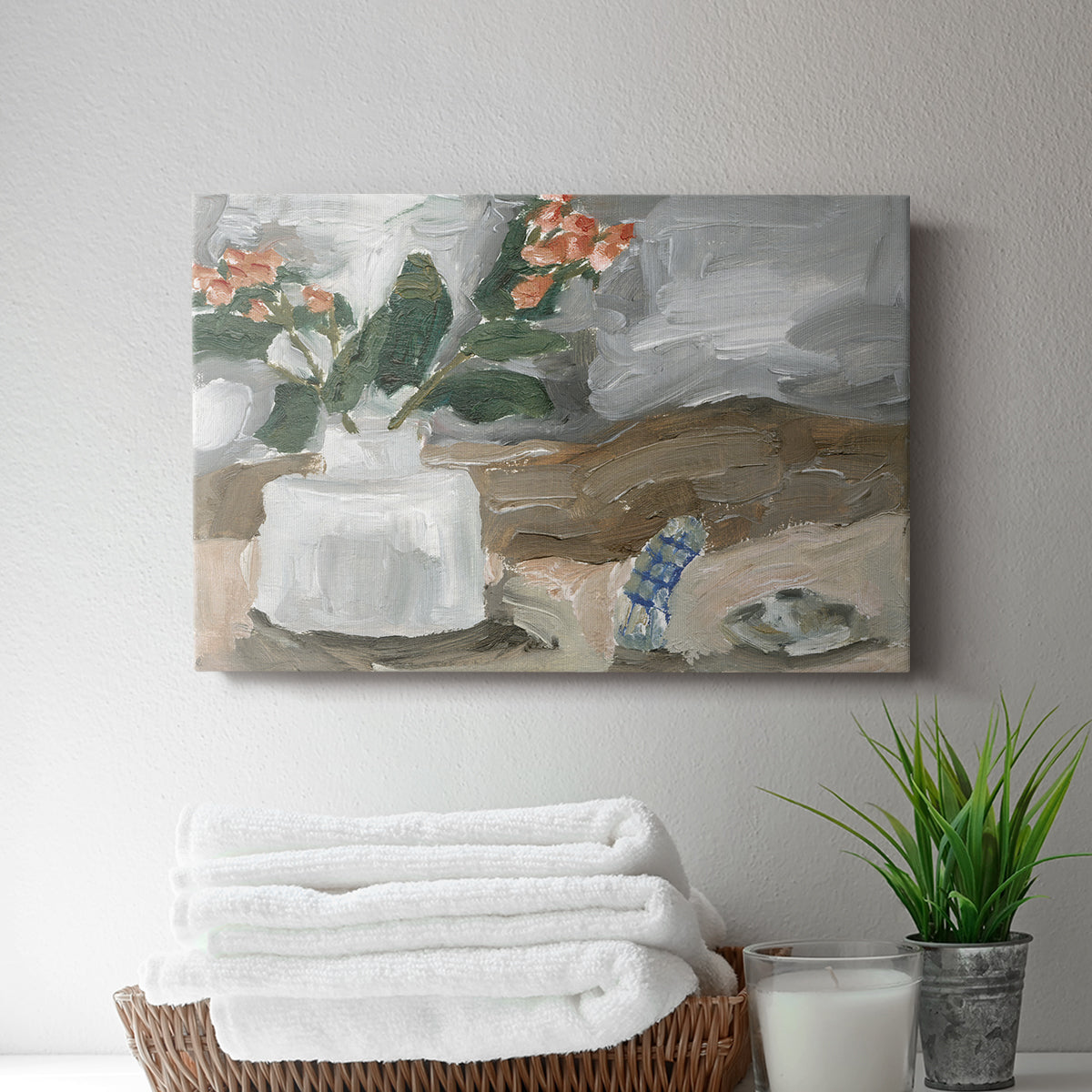Vase of Pink Flowers III - Canvas Art Print