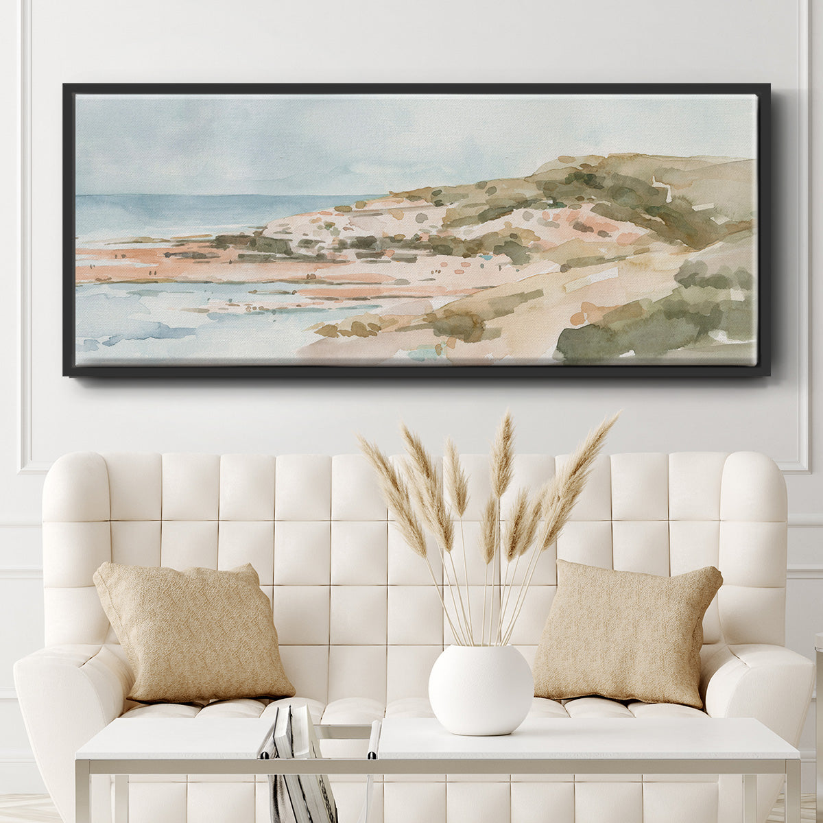 Neutral Seaside II - Floater Framed Canvas Print
