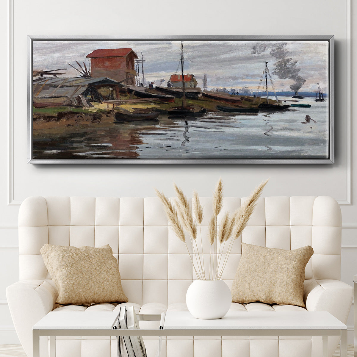 The Seine at Petit - Floater Framed Canvas Print