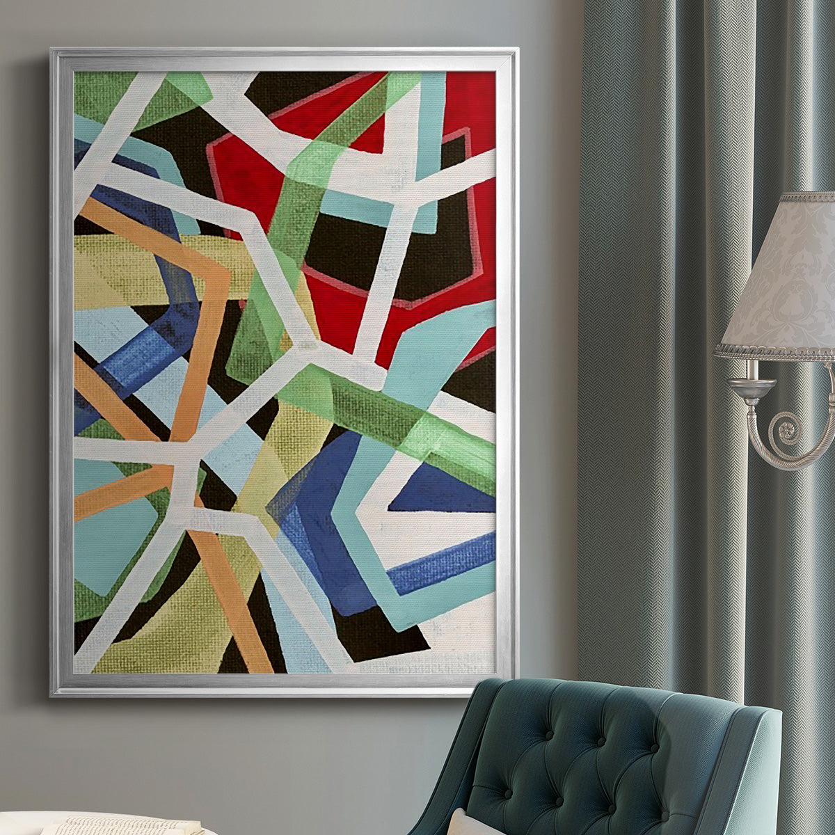 Magnetic Color I - Modern Framed Canvas Print