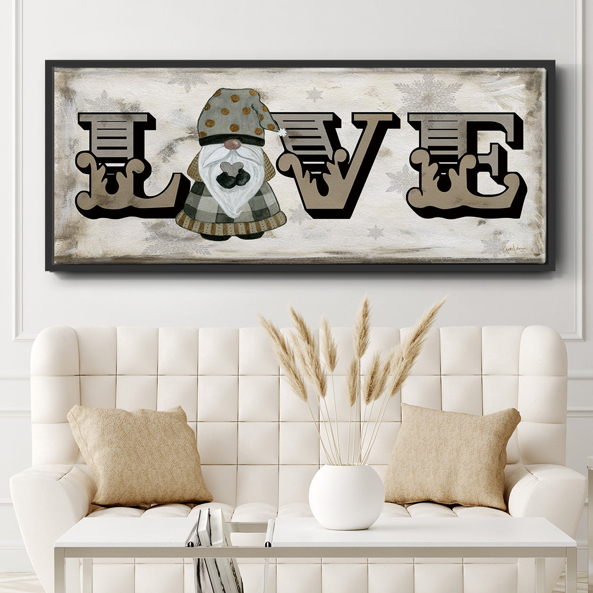 Winter Wonderland Friend Love - Floater Framed Canvas Print