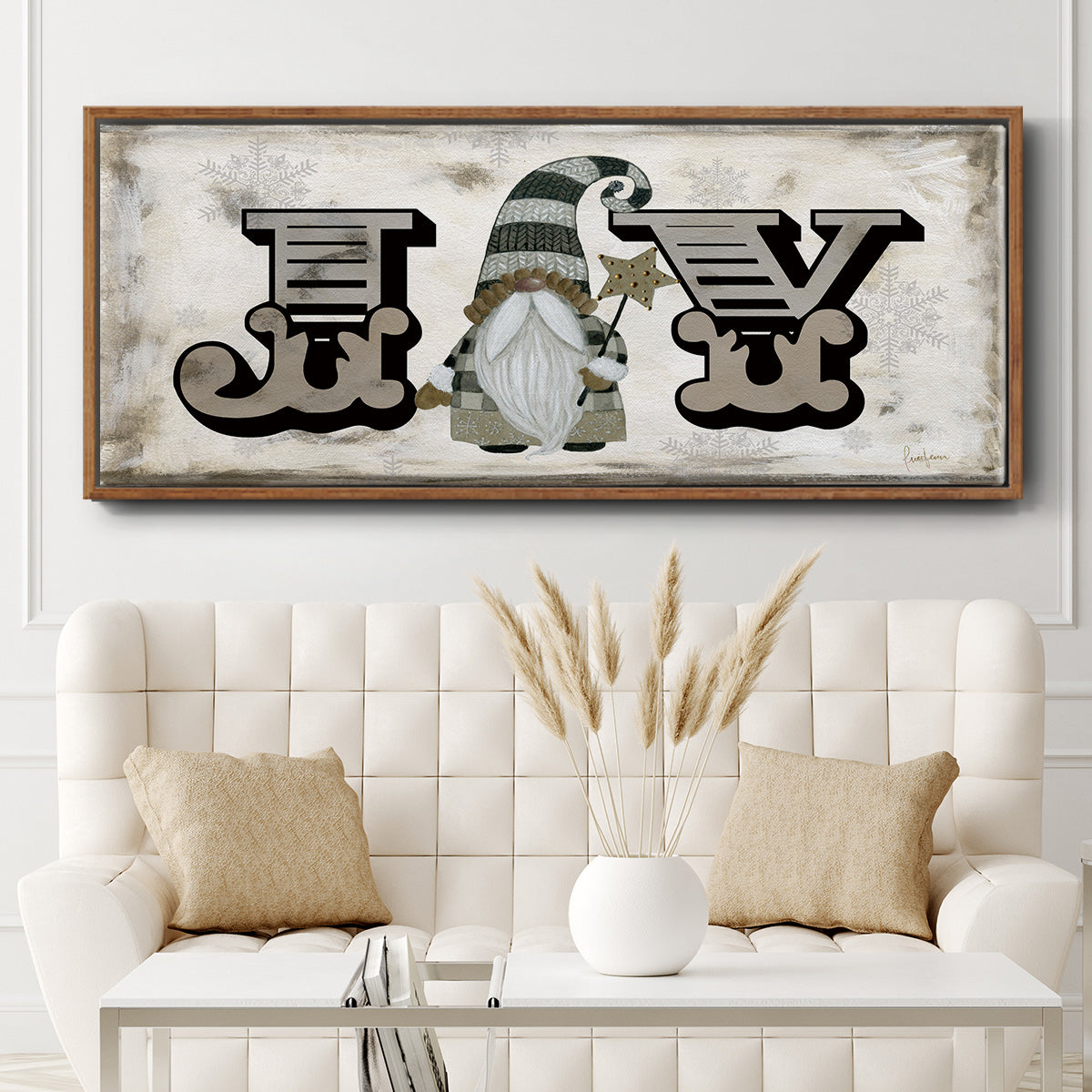 Winter Wonderland Friend Joy - Floater Framed Canvas Print