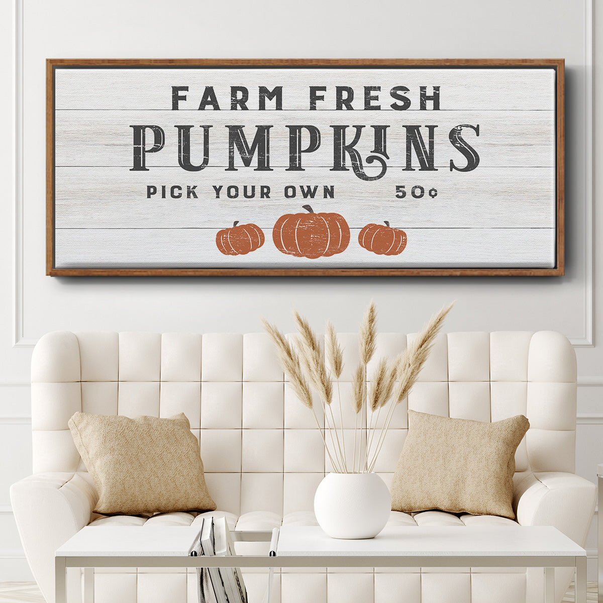 Farm Fresh Pumpkins - Floater Framed Canvas Print