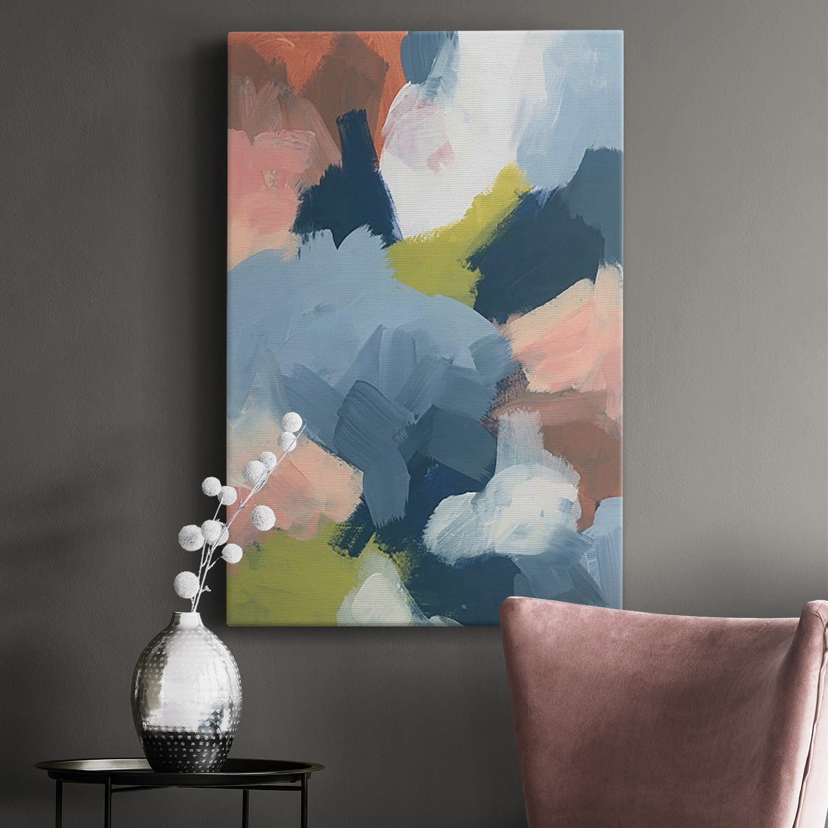 Soft Indigo Atmosphere I Premium Gallery Wrapped Canvas - Ready to Hang