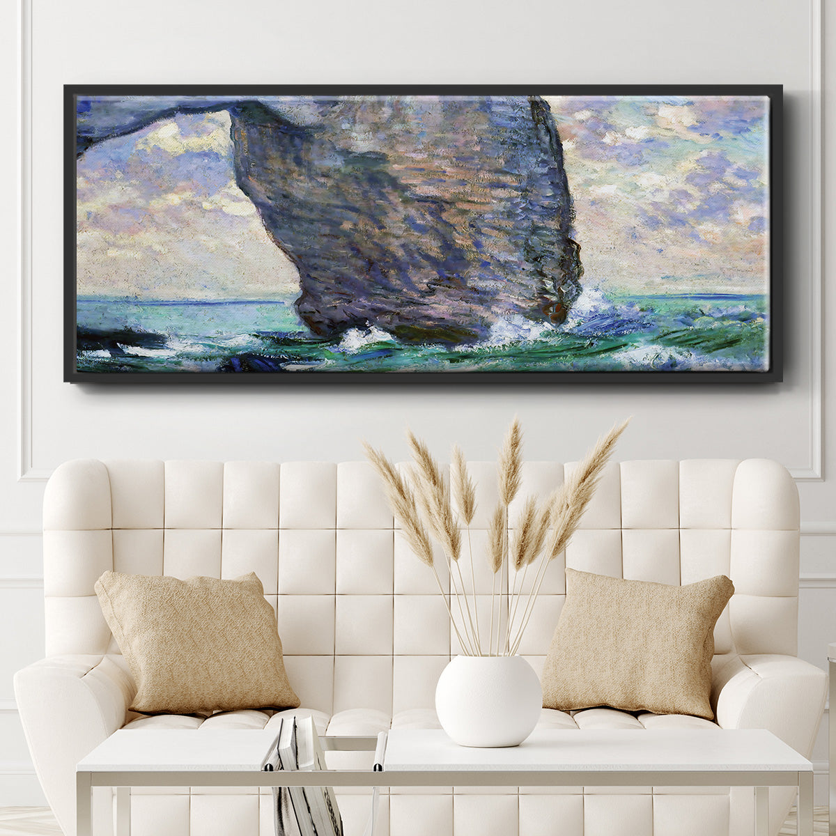 The Manneport, Seen from Below, 1883 - Floater Framed Canvas Print