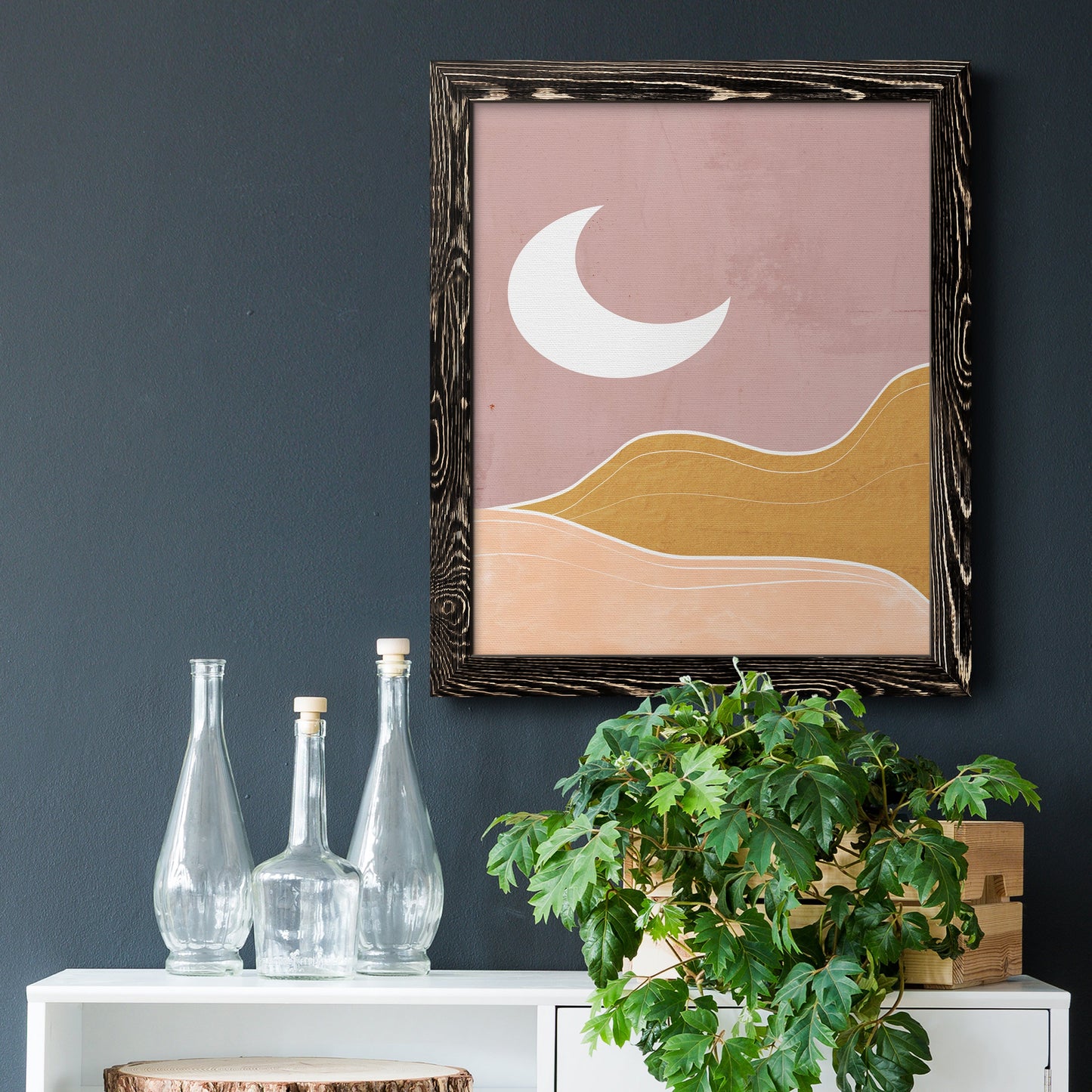 Sedona Moon - Barnwood Framed Canvas Print