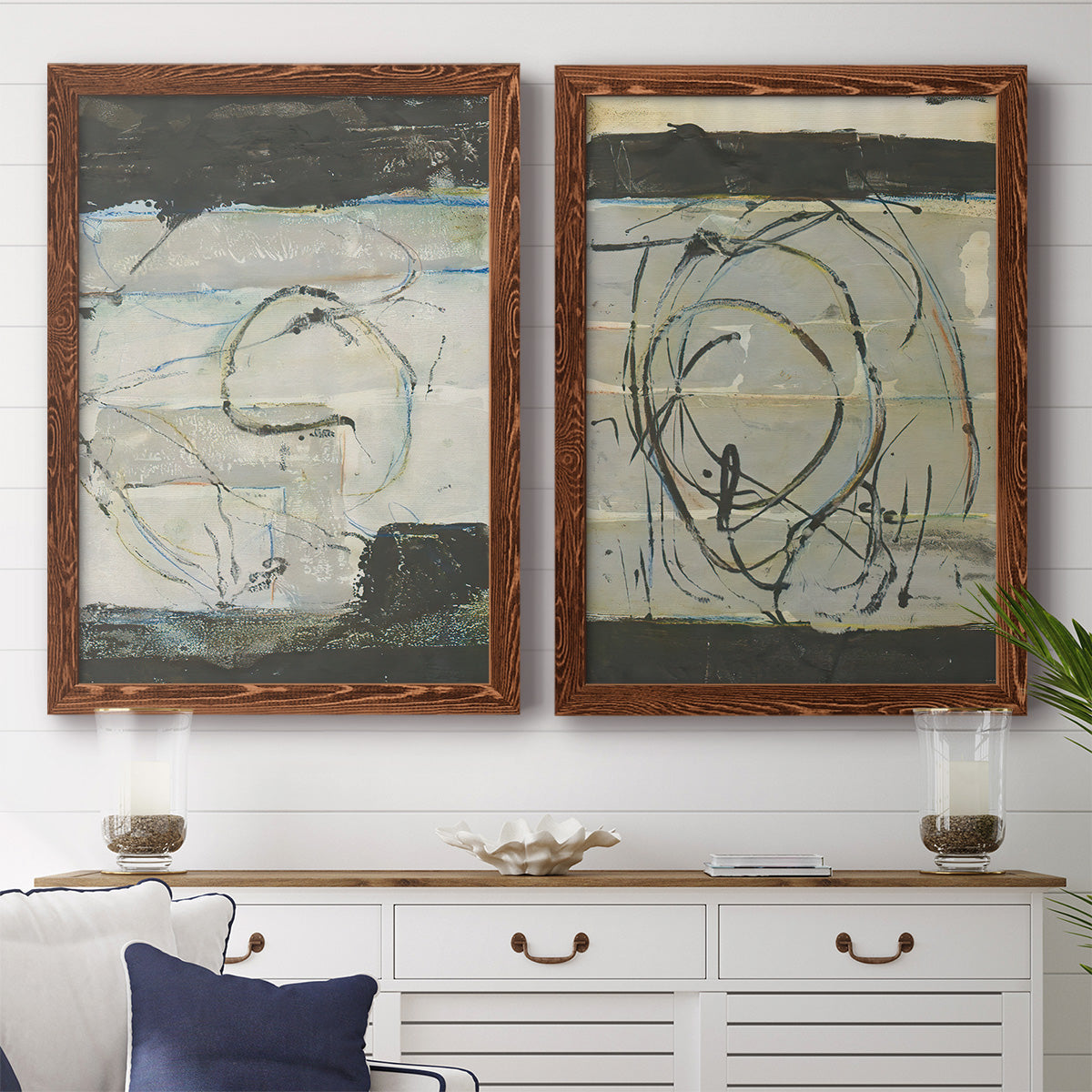 Continuing Energy I - Premium Framed Canvas 2 Piece Set - Ready to Hang