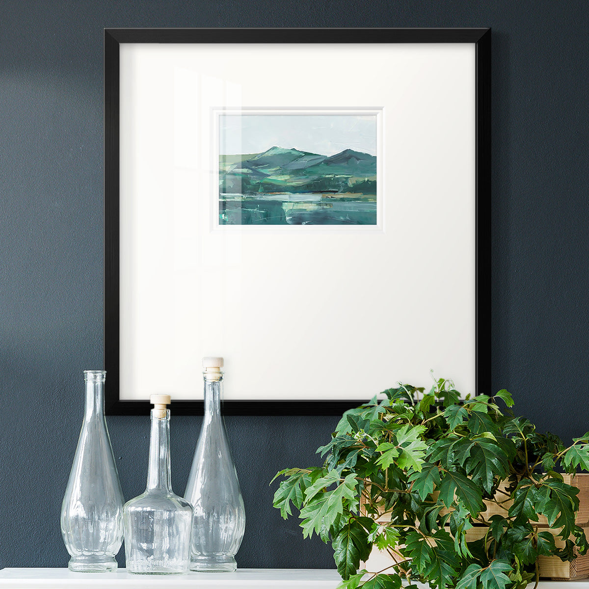 Green Grey Mountains II Premium Framed Print Double Matboard