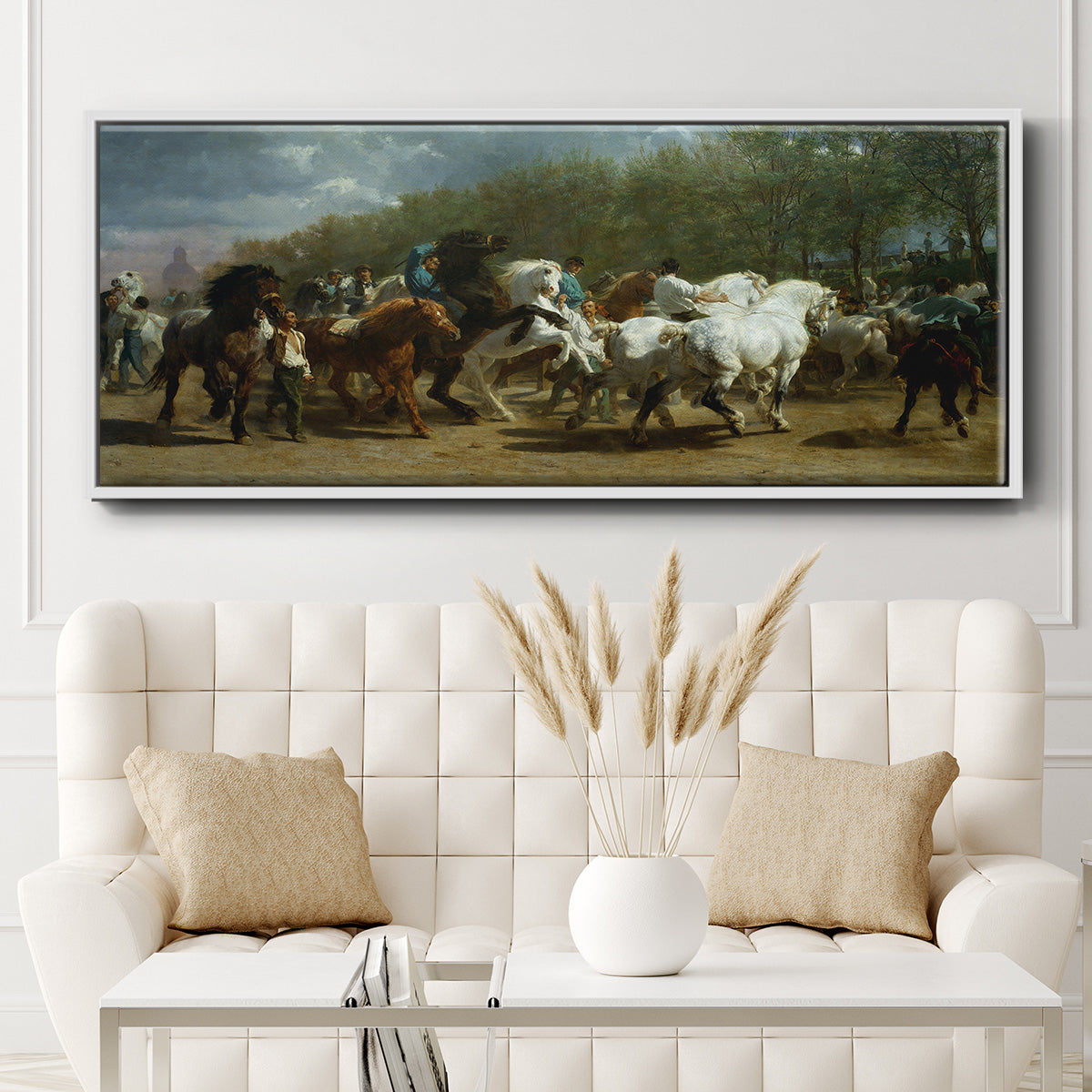 The Horse Fair - Floater Framed Canvas Print