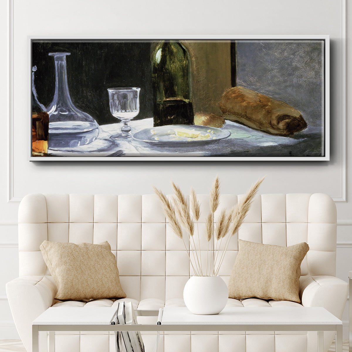 Still Life with Bottles, 1862 - Floater Framed Canvas Print