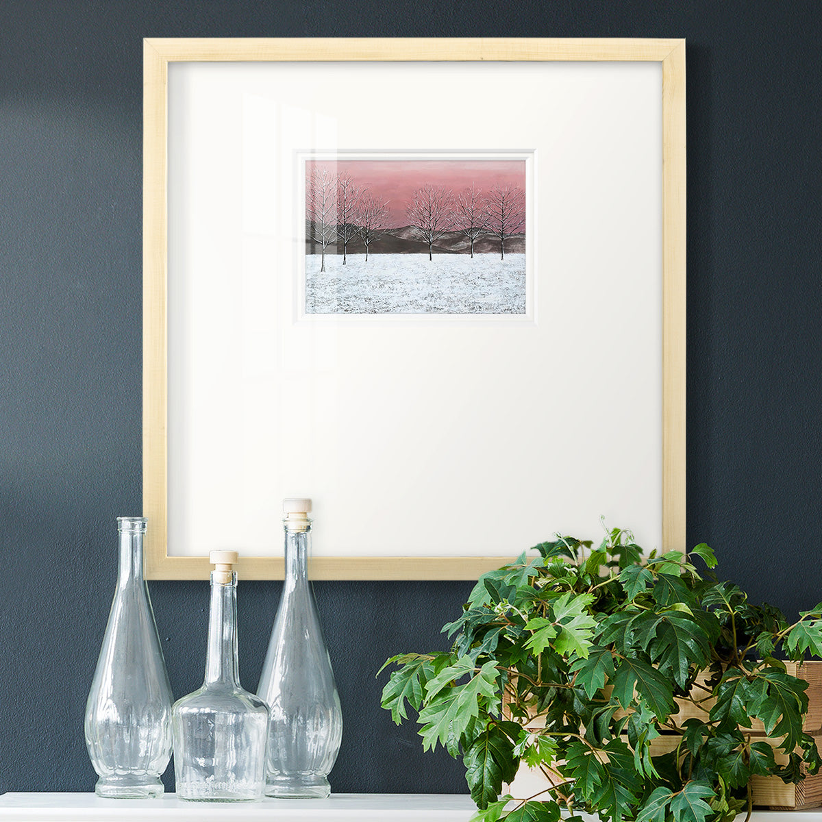 Sunset Snowfall I Premium Framed Print Double Matboard