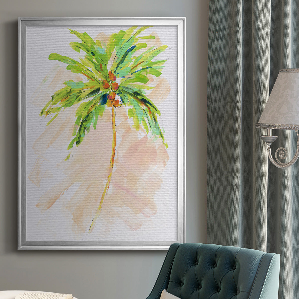 Coconut Palm II - Modern Framed Canvas Print