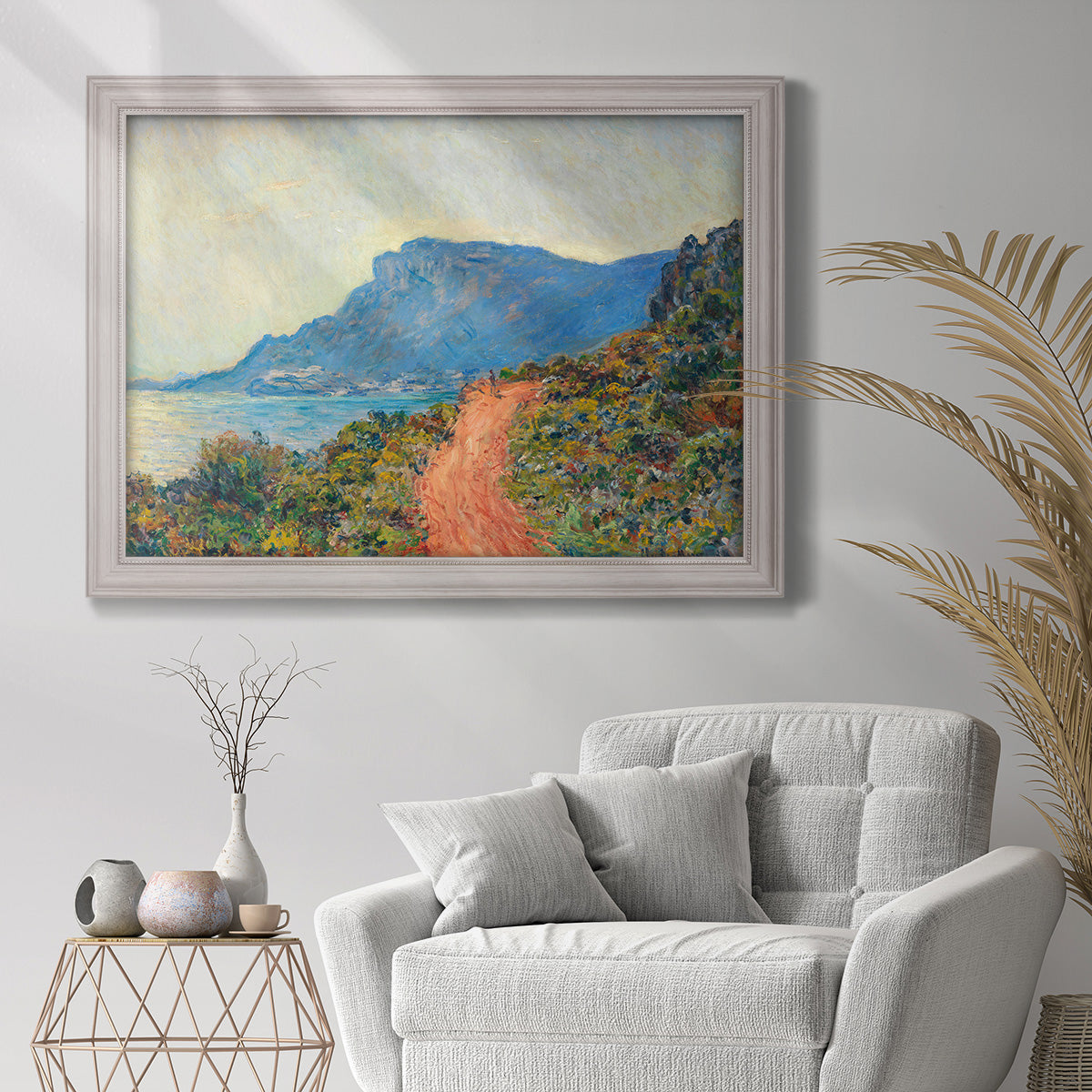 Affiche La Corniche près de Monaco Peinture - Ornate Framed Canvas Print