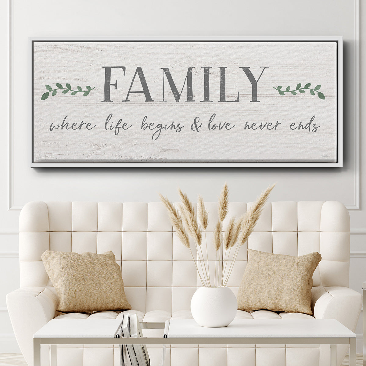 Love Never Ends - Floater Framed Canvas Print