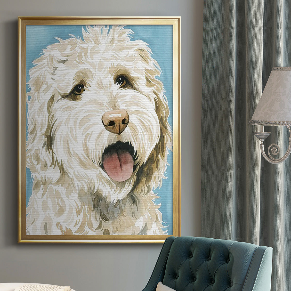 Labradoodle II - Modern Framed Canvas Print