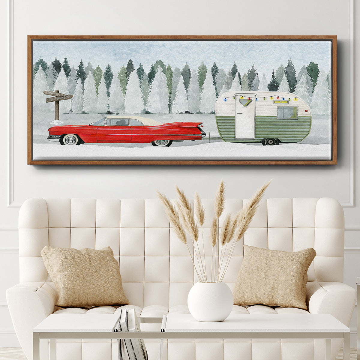 Holiday Roadtrip I - Floater Framed Canvas Print