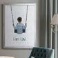 Boy on a Swing - Modern Framed Canvas Print
