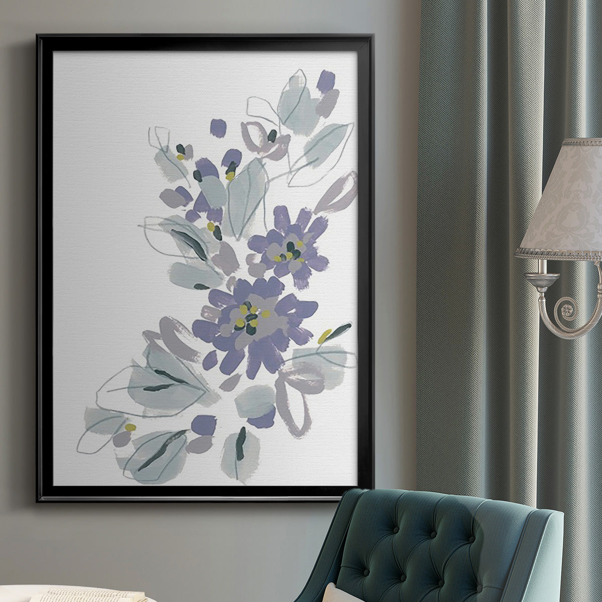 Periwinkle Patch II - Modern Framed Canvas Print