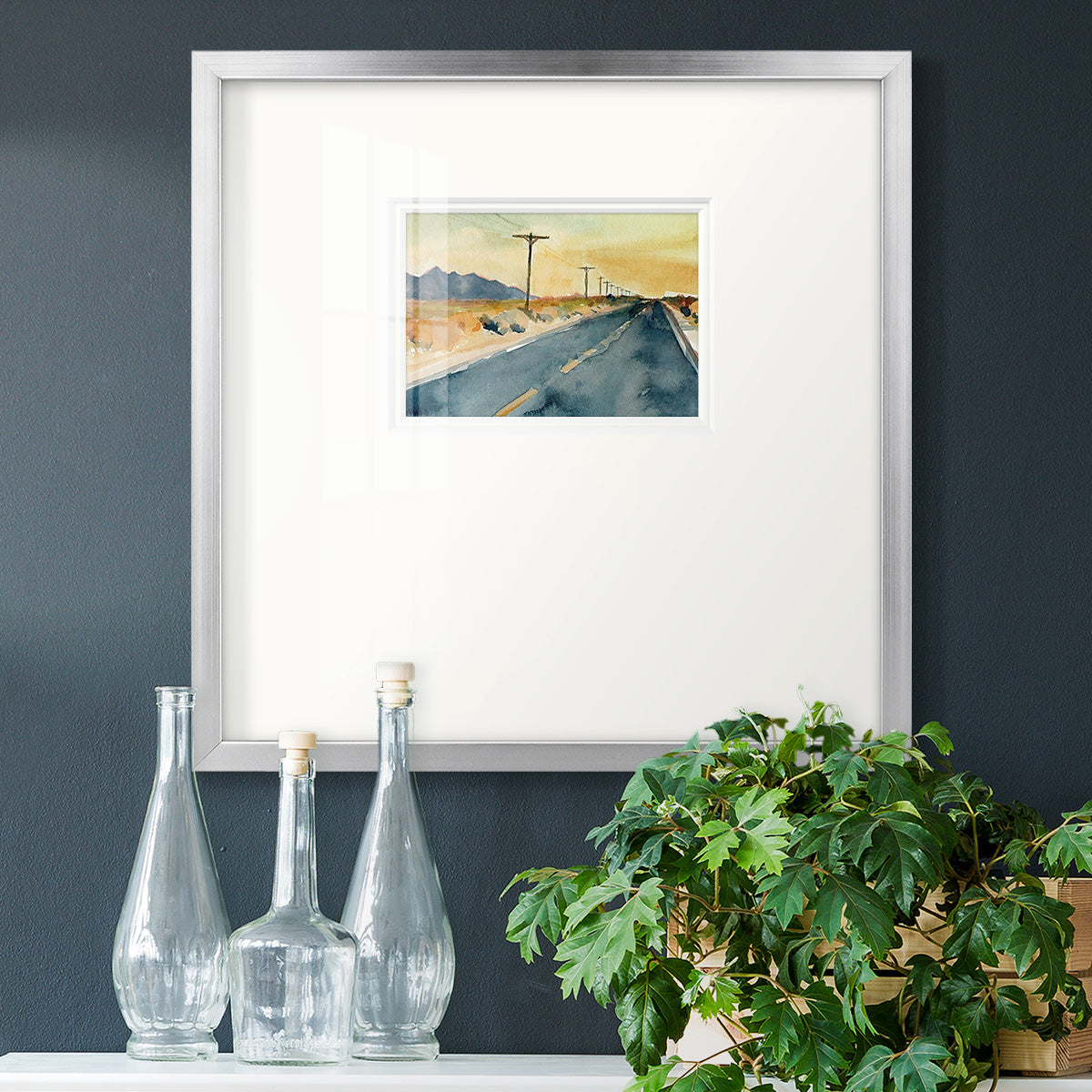 Deserted Highway II Premium Framed Print Double Matboard