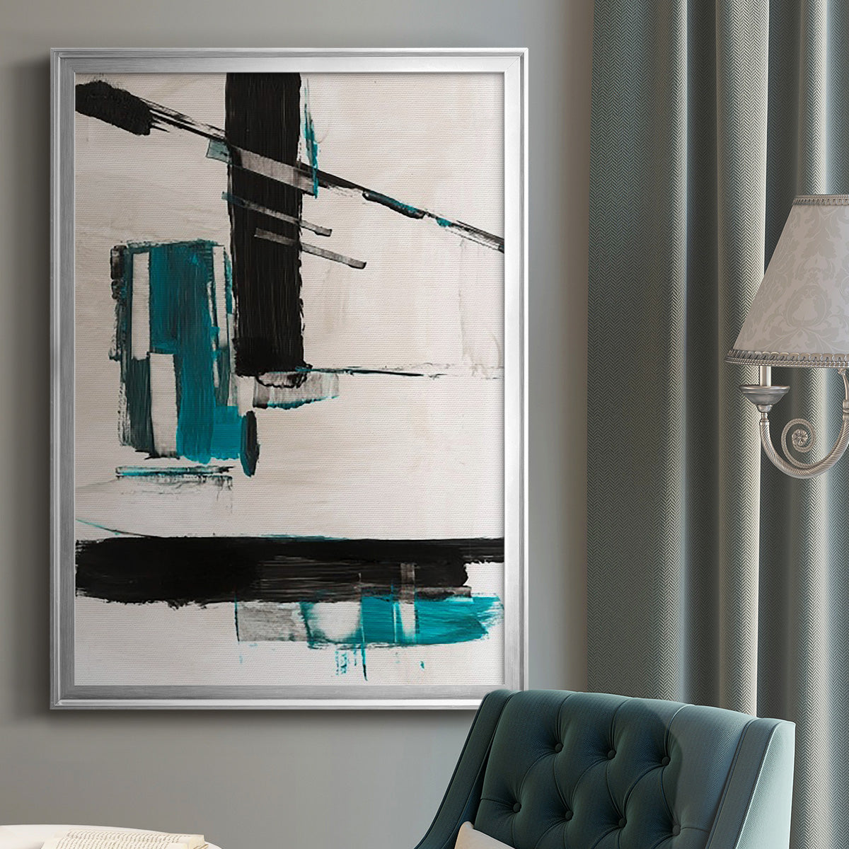 Geometry Notes II - Modern Framed Canvas Print