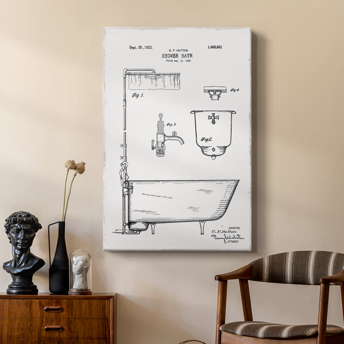 Vintage Bath I - Canvas Art Print
