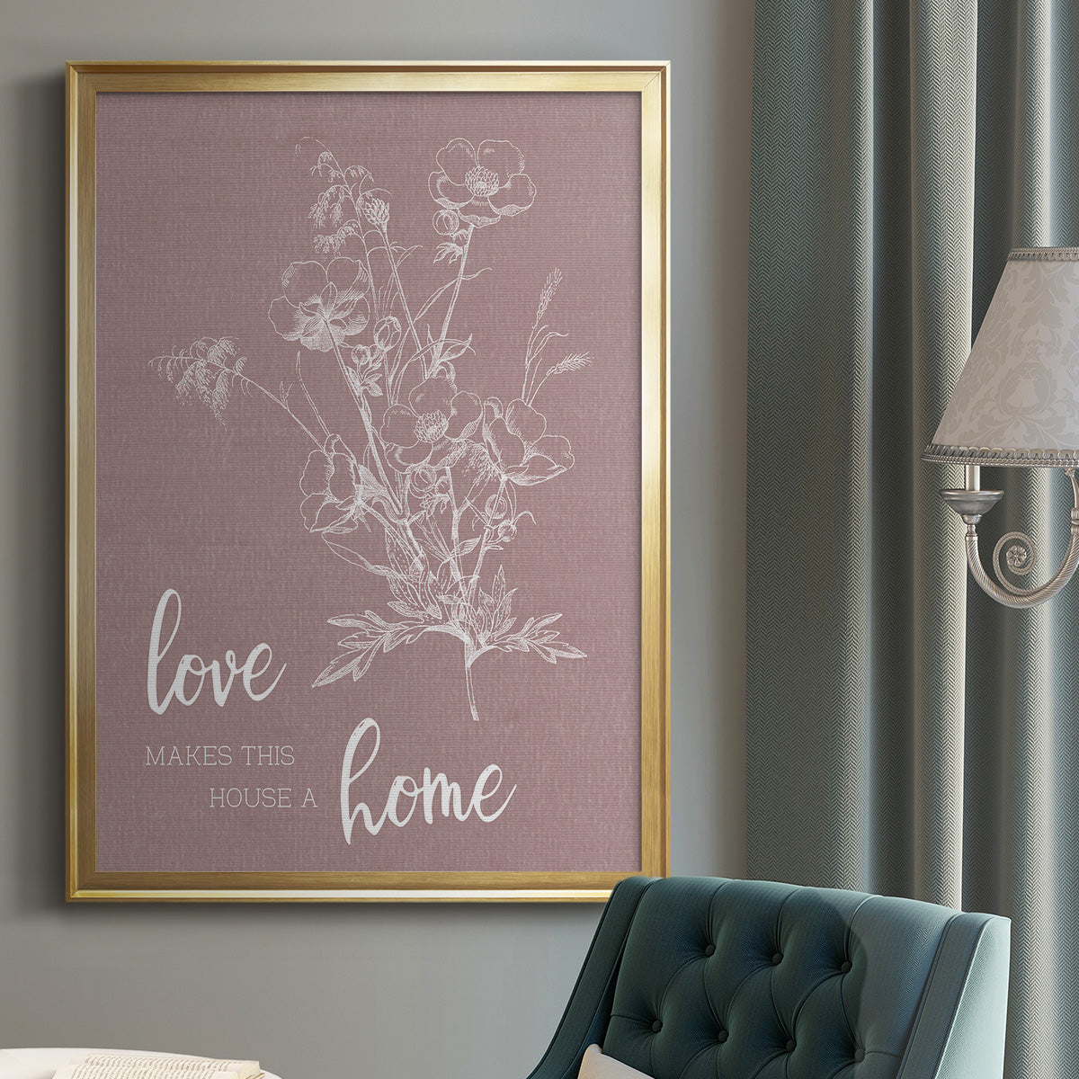 Love Home - Modern Framed Canvas Print