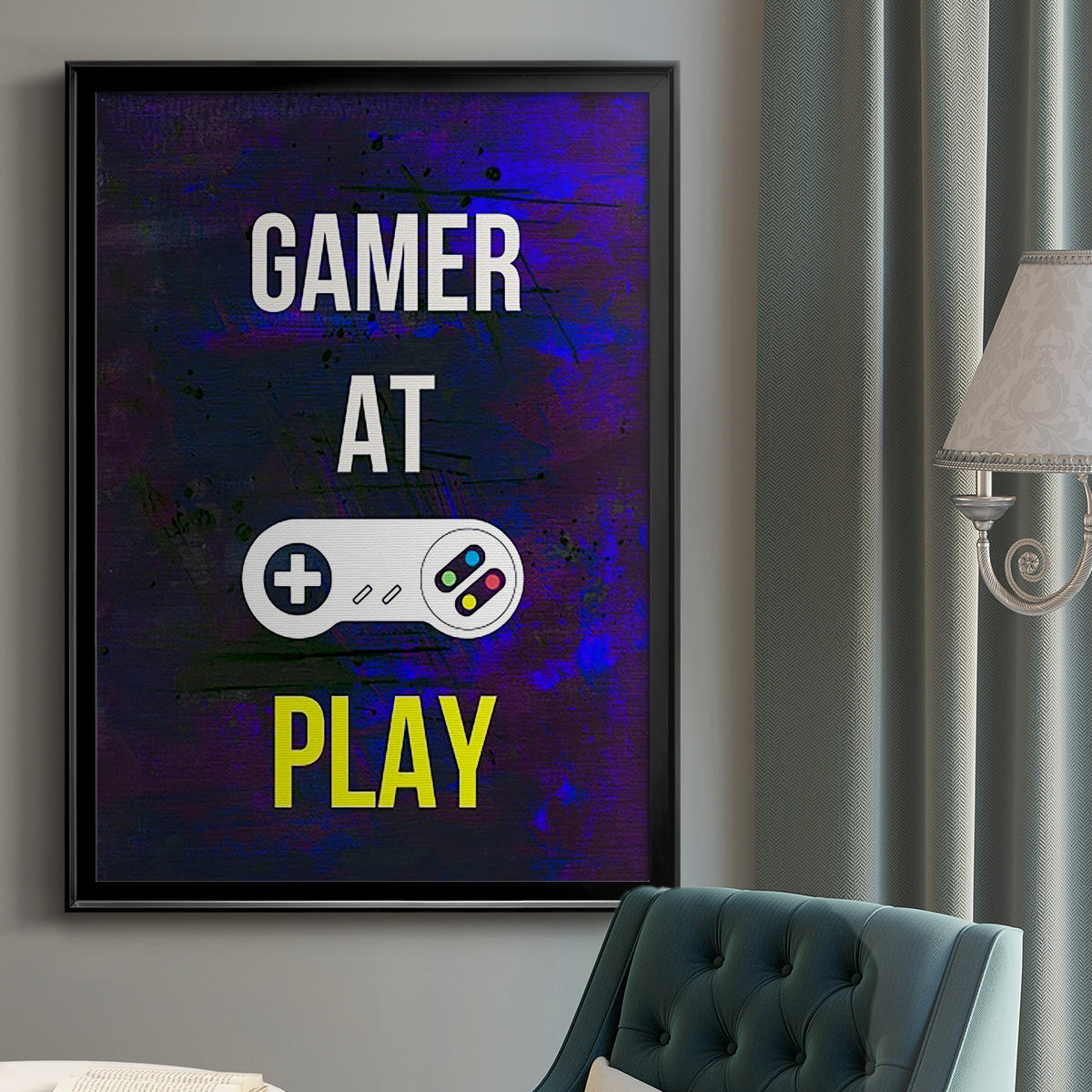 Gamer at Play VI - Modern Framed Canvas Print