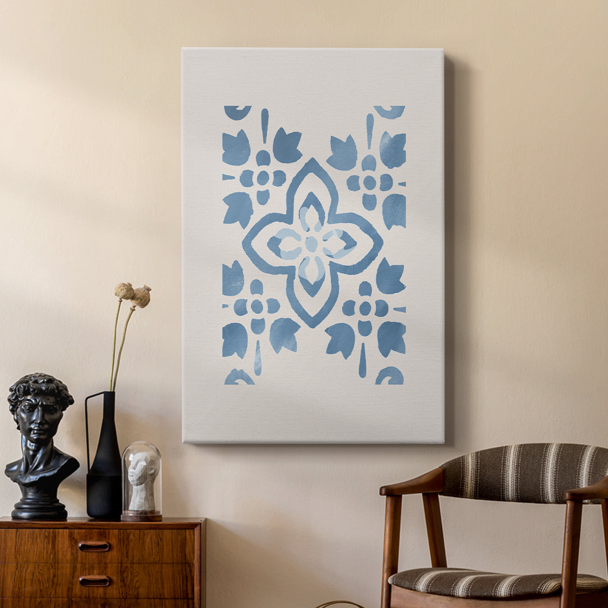 Monochrome Terra Mesa Tile I - Canvas Art Print