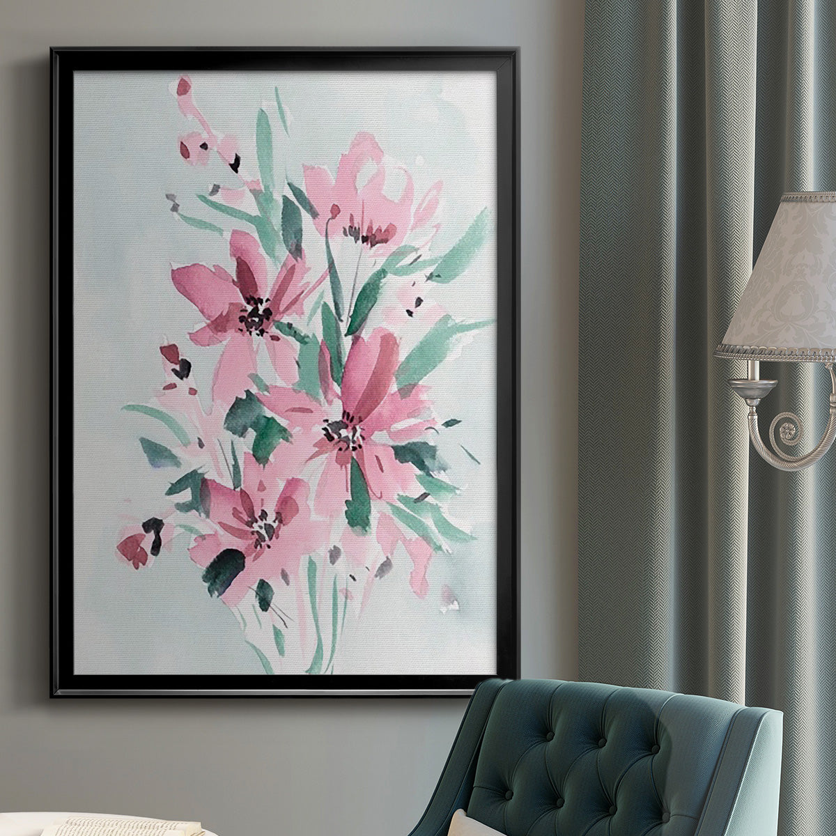 Posy Blooms I - Modern Framed Canvas Print