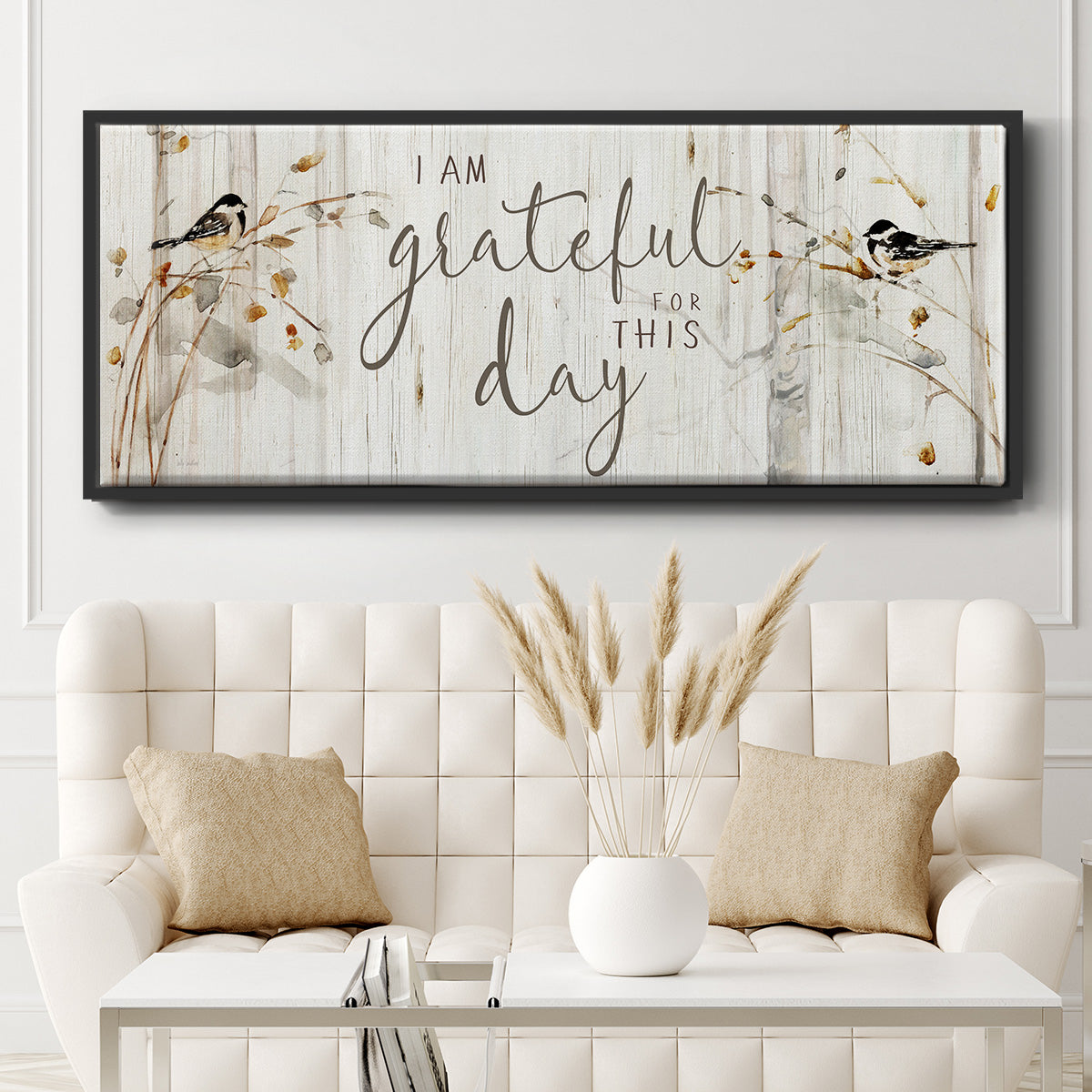 Grateful for this Day - Floater Framed Canvas Print
