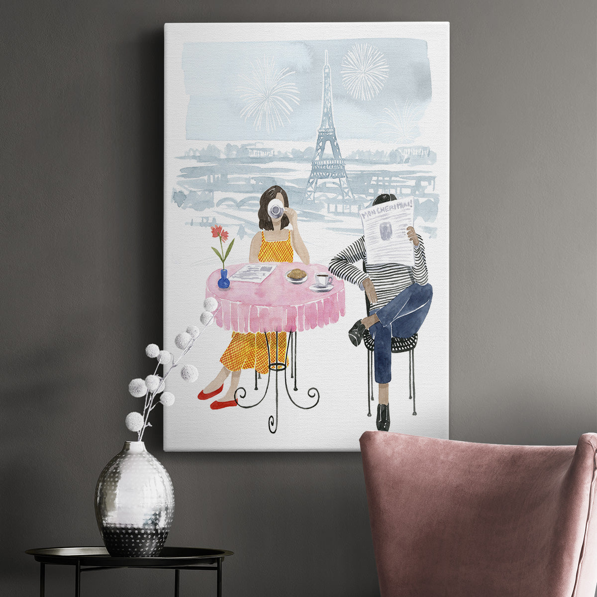 Paris in Love II Premium Gallery Wrapped Canvas - Ready to Hang