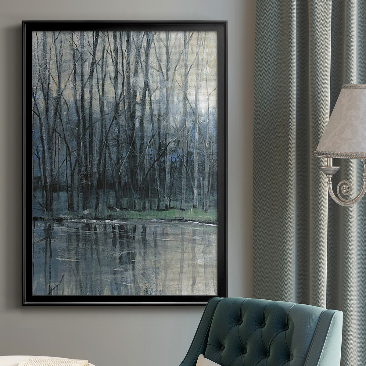 Morning Drizzle I - Modern Framed Canvas Print