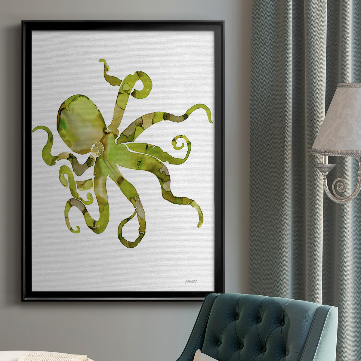 Octopus - Modern Framed Canvas Print