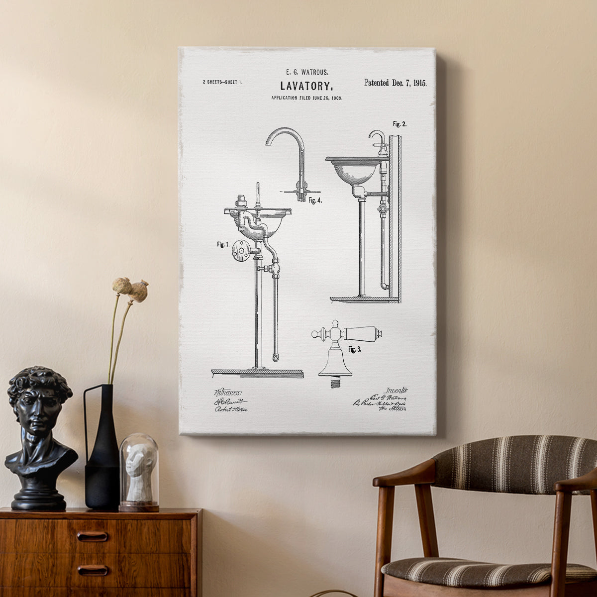 Vintage Sink II - Canvas Art Print