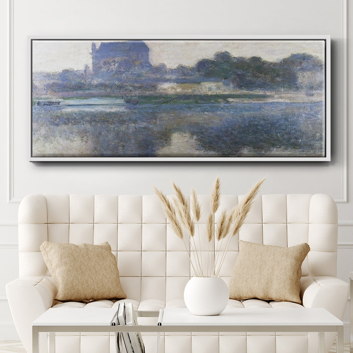 The Church of Vernon in the Mist, 1893 - Floater Framed Canvas Print