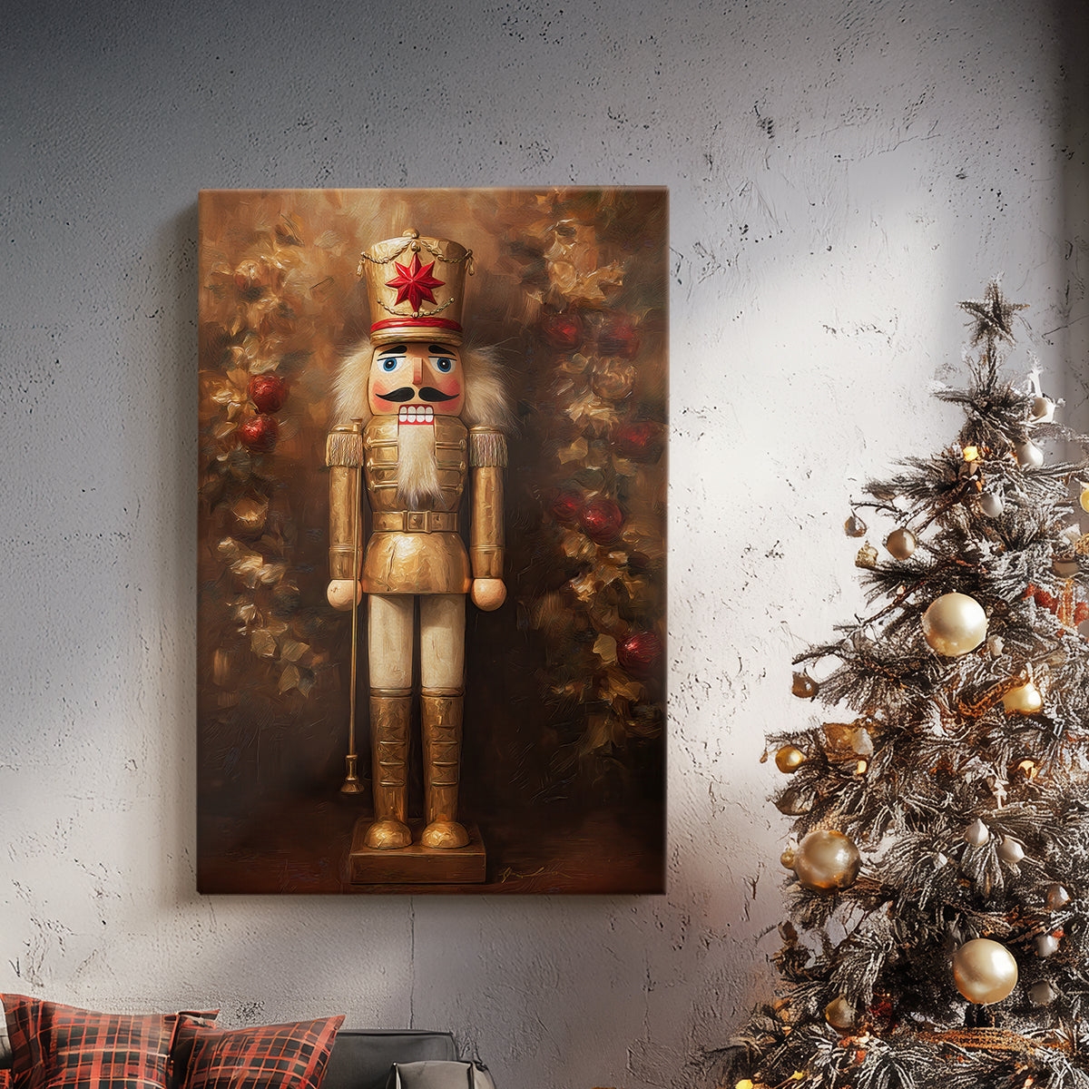 Candlelit Carol of Mistletoe - Canvas Art Print